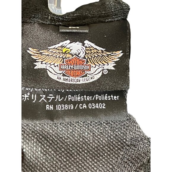 Harley-Davidson Womens Hooded Fleece Jacket Black/Red Zippered Pockets Size M Po - Picture 2 of 9